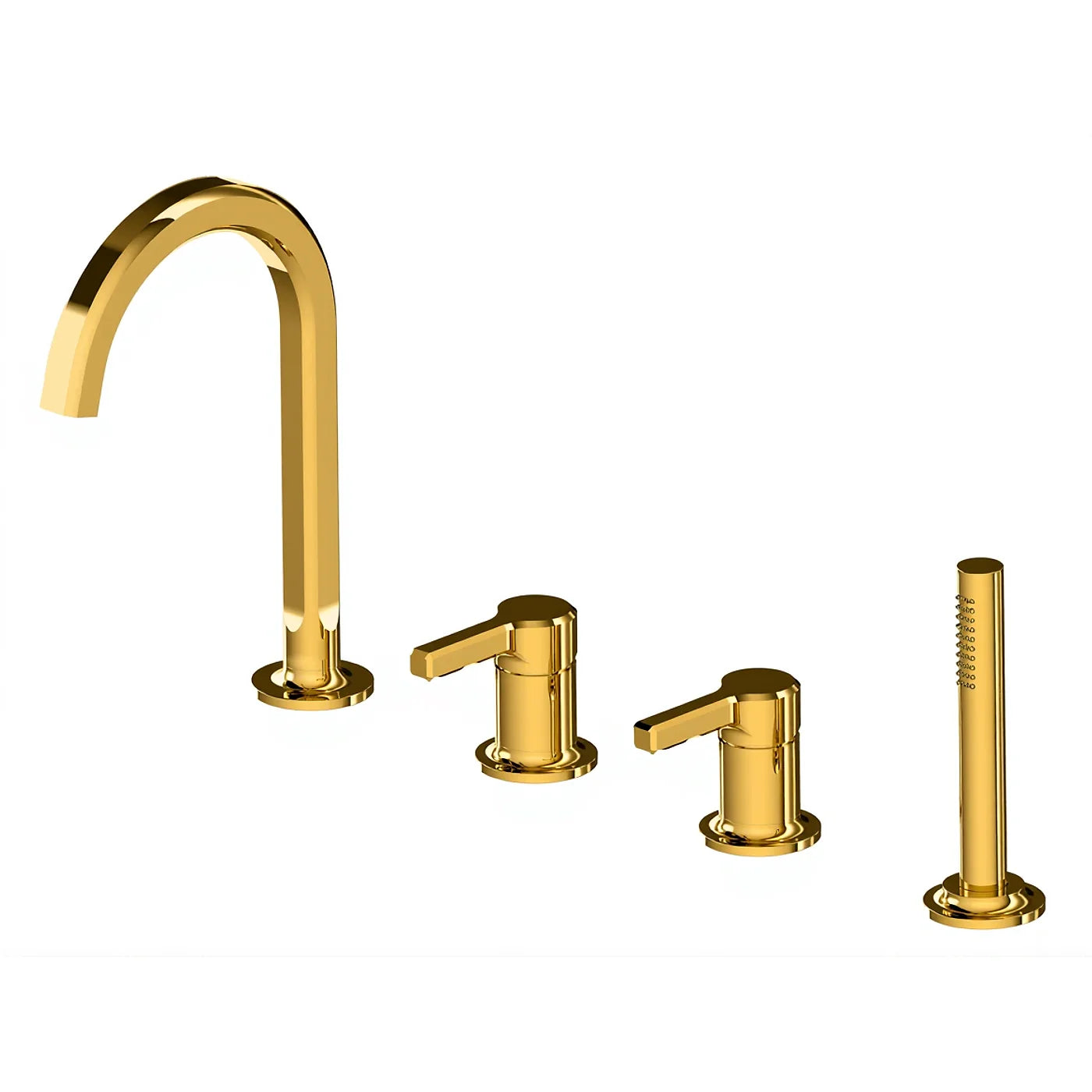 Mitigeur bain/douche 4 trous sur gorge - Treemme Aurelia - IT 2C68 CC AU ZZ - Or 24 (DD)