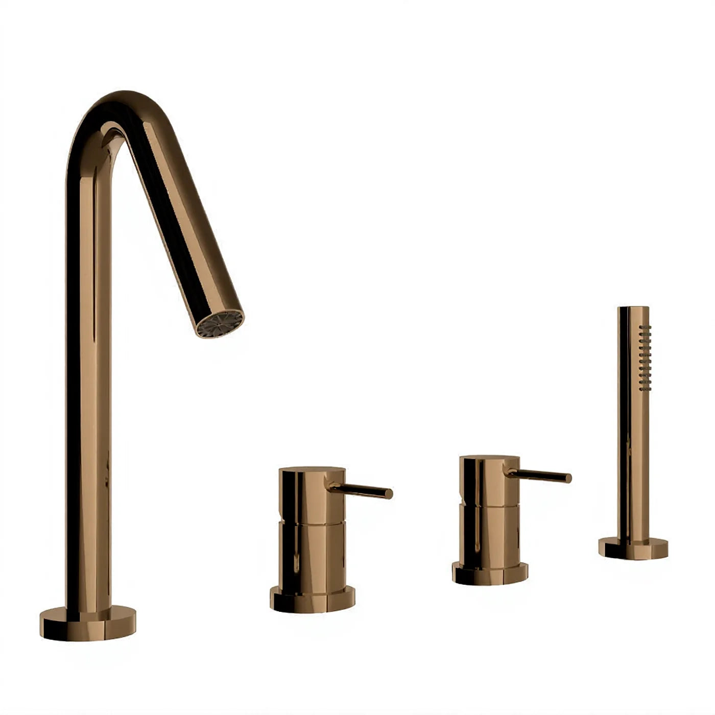 Mitigeur bain/douche 4 trous sur gorge - Treemme Up+ - IT 5768 CC VL ZZ - Noir chromé poli (HH)
