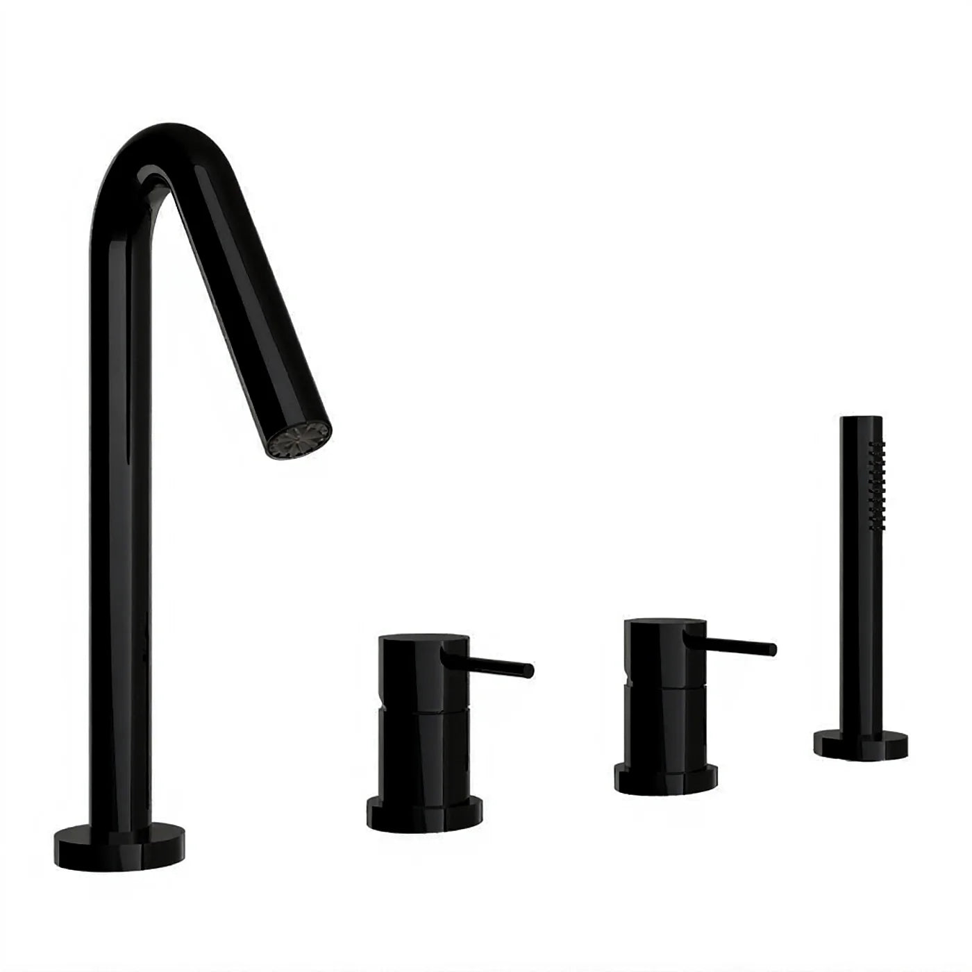 Mitigeur bain/douche 4 trous sur gorge - Treemme Up+ - IT 5768 CC VL ZZ - Noir opaque (NN)