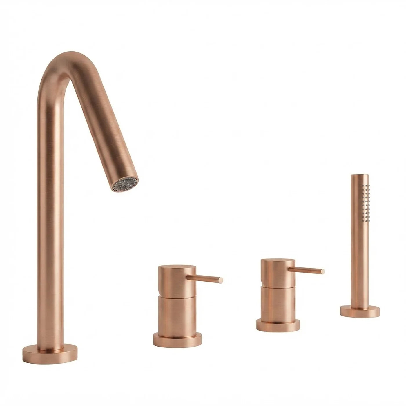 Mitigeur bain/douche 4 trous sur gorge - Treemme Up+ - IT 5768 CC VL ZZ - Or rose brossé (SZ)
