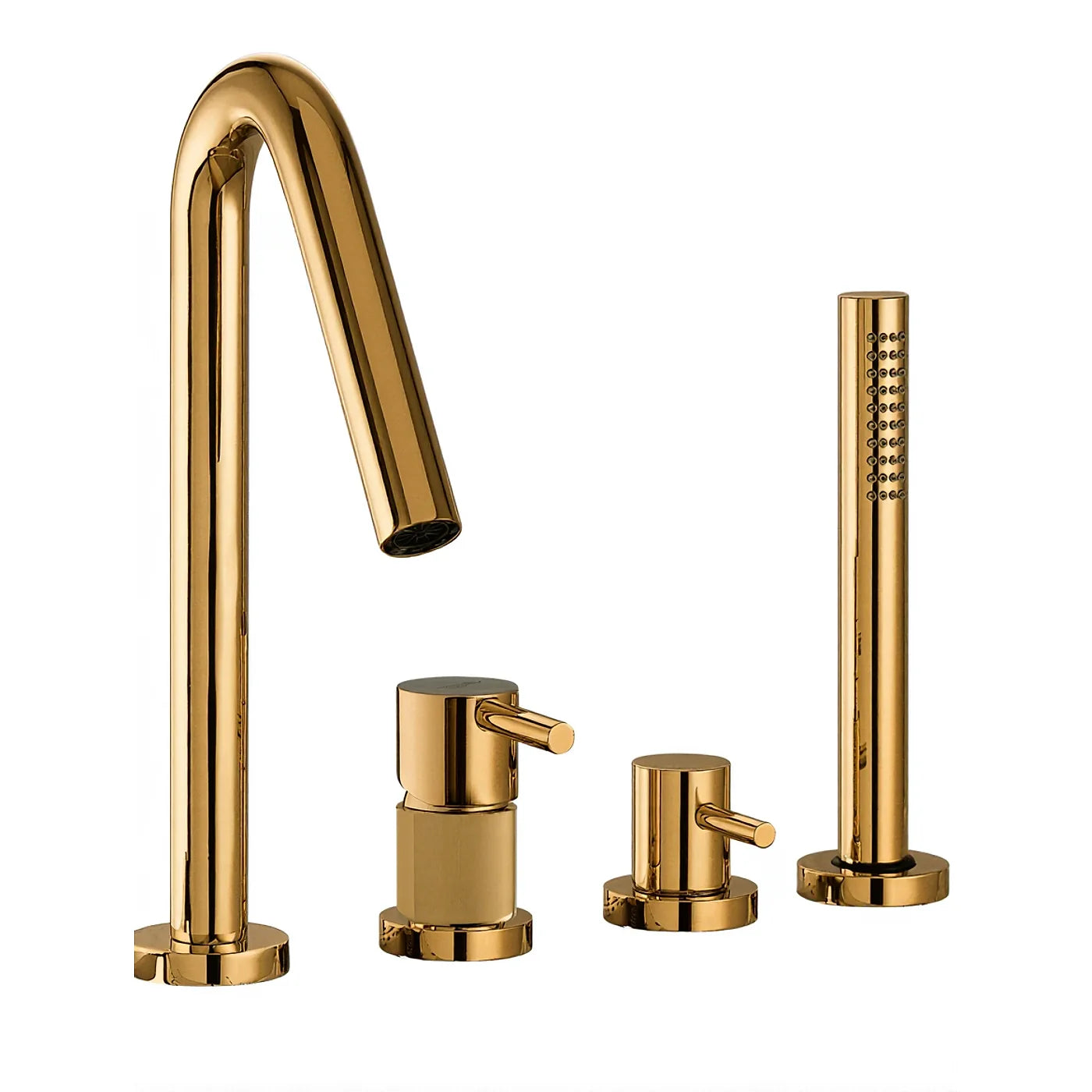 Mitigeur bain/douche 4 trous sur gorge - Treemme X-change mono - IT 5868 CC VL ZZ - Or brossé (DZ)