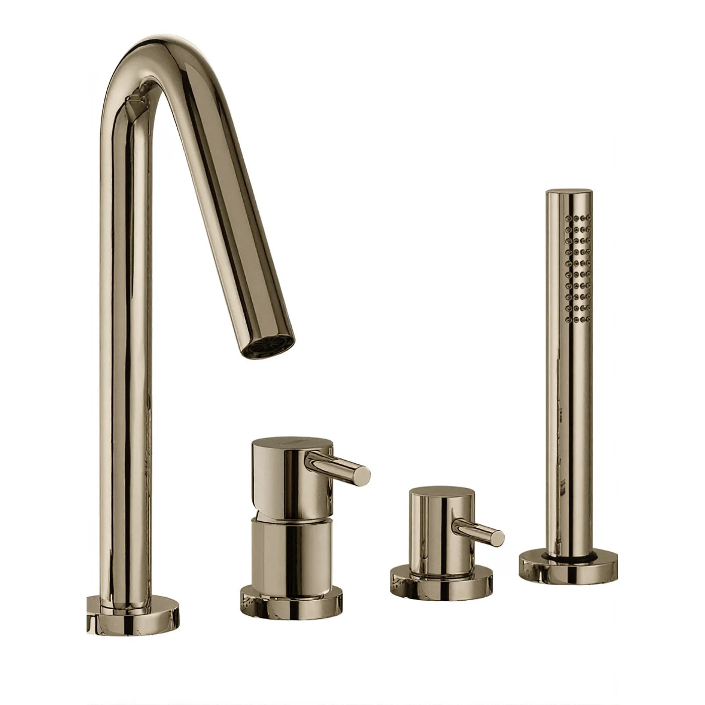 Mitigeur bain/douche 4 trous sur gorge - Treemme X-change mono - IT 5868 CC VL ZZ - Nickel brossé (NF)