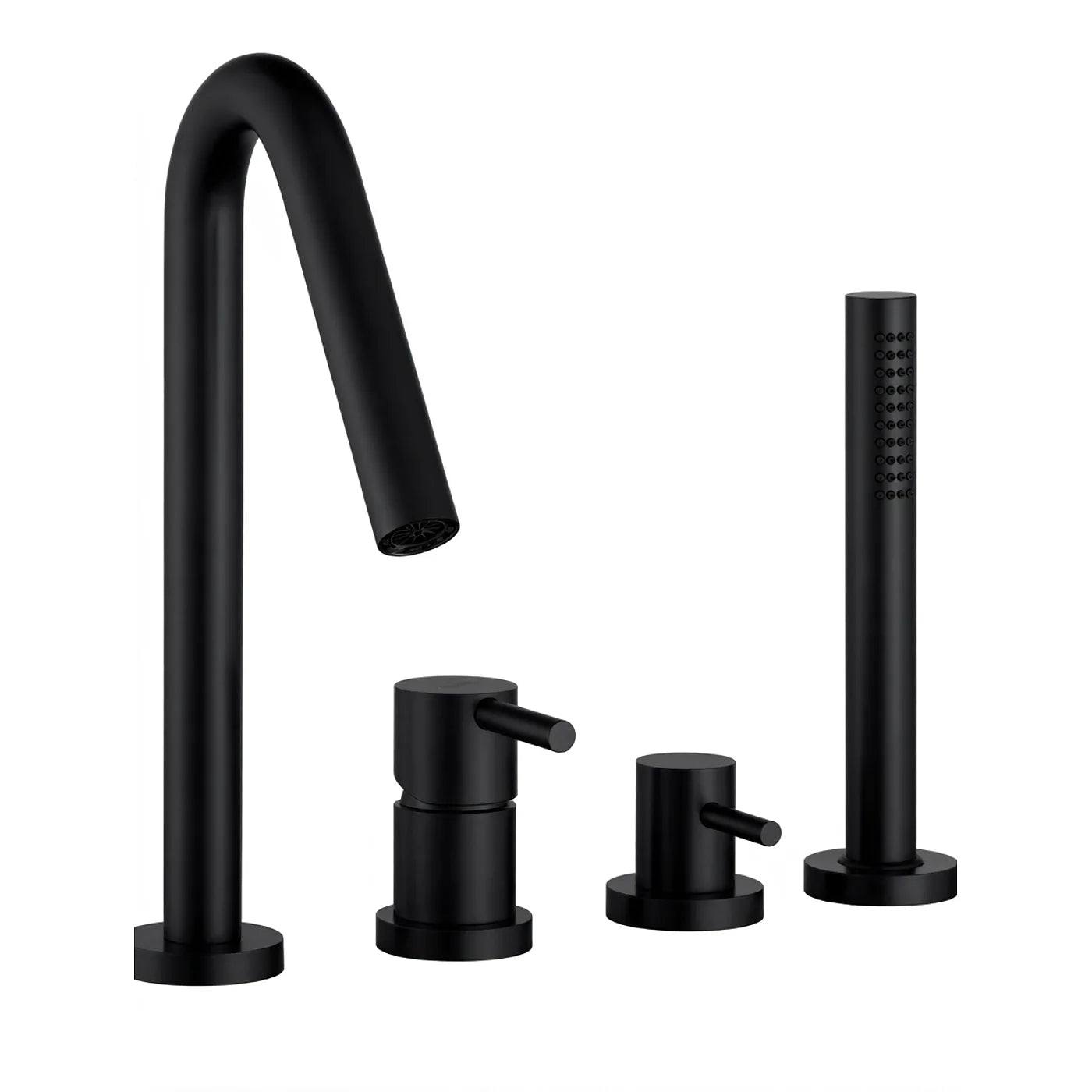 Mitigeur bain/douche 4 trous sur gorge - Treemme X-change mono - IT 5868 CC VL ZZ - Noir opaque (NN)