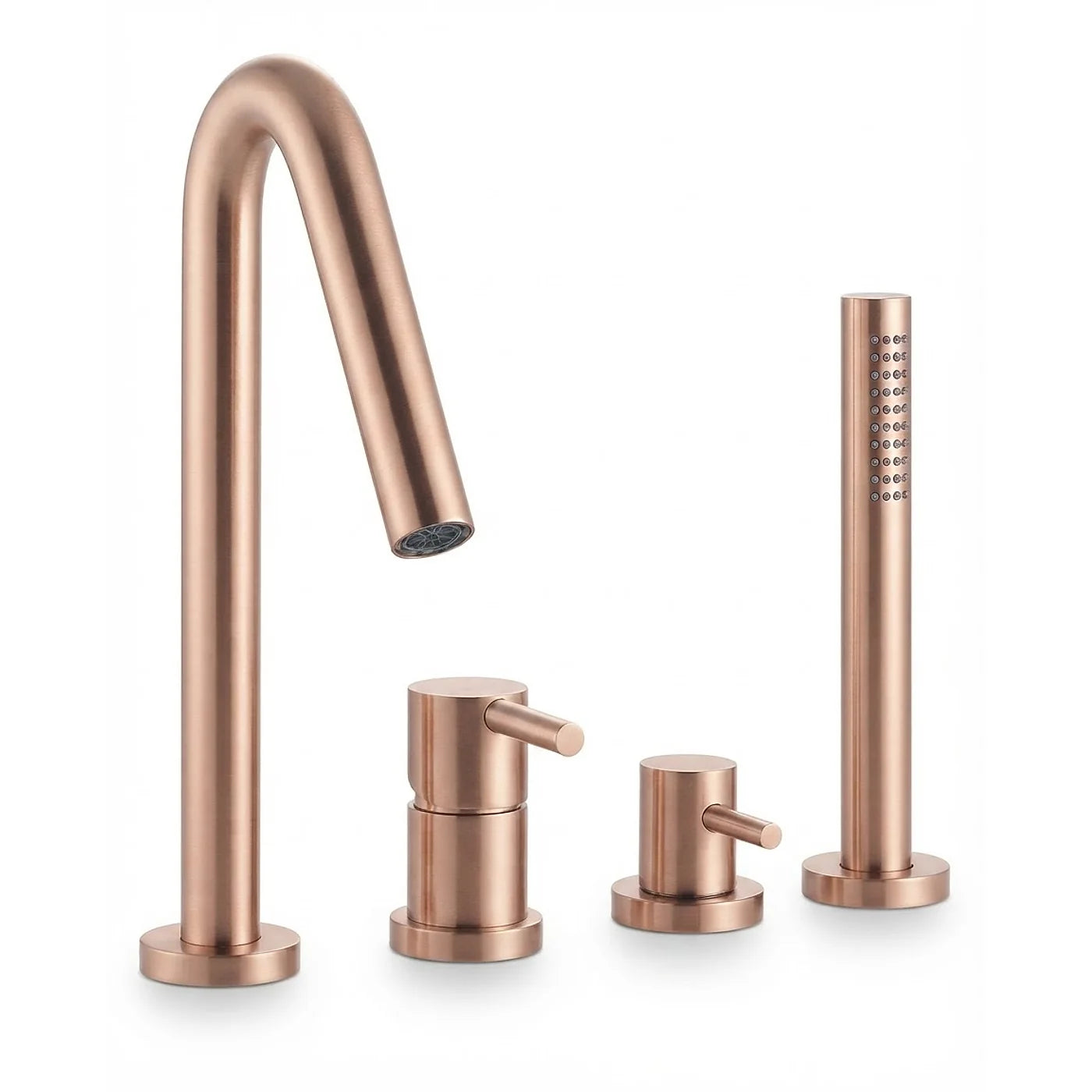 Mitigeur bain/douche 4 trous sur gorge - Treemme X-change mono - IT 5868 CC VL ZZ - Or rose brossé (SZ)