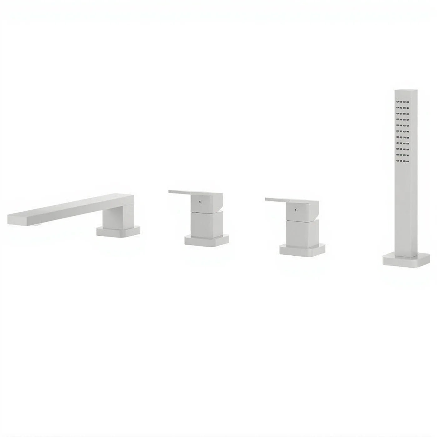 Mitigeur bain/douche 4 trous sur gorge - Treemme PA36 - IT 8B68 CC QF ZZ - Blanc opaque (BB)