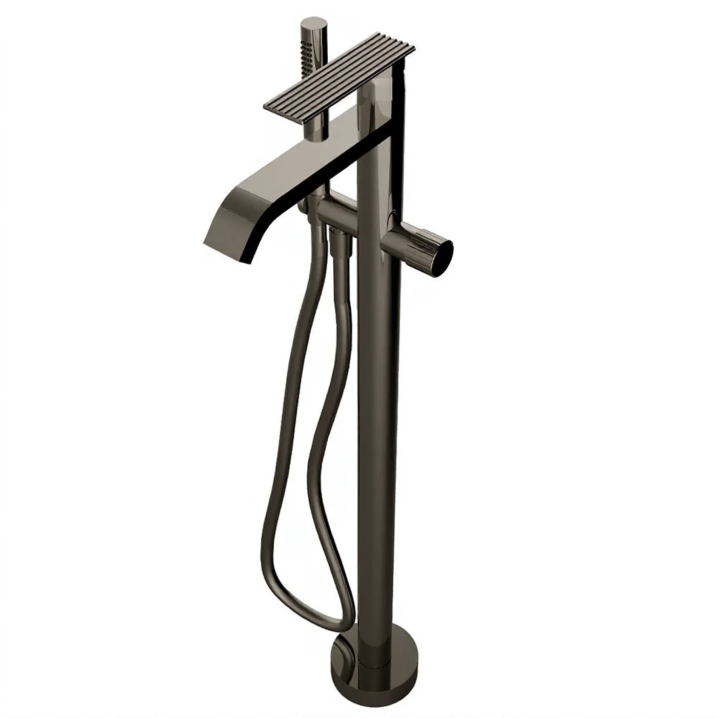 Mitigeur bain douche sur colonne au sol - Treemme Ios - RWIT 2A03 CC 50 - Noir chromé brossé (CZ)