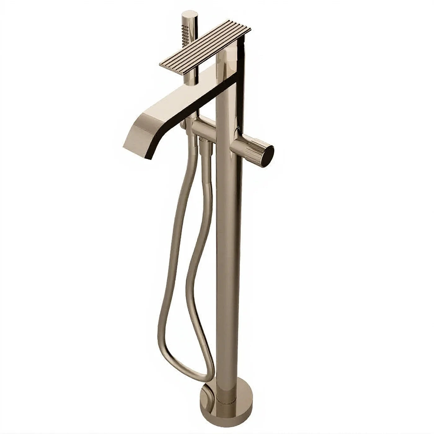 Mitigeur bain douche sur colonne au sol - Treemme Ios - RWIT 2A03 CC 50 - Nickel poli (NL)