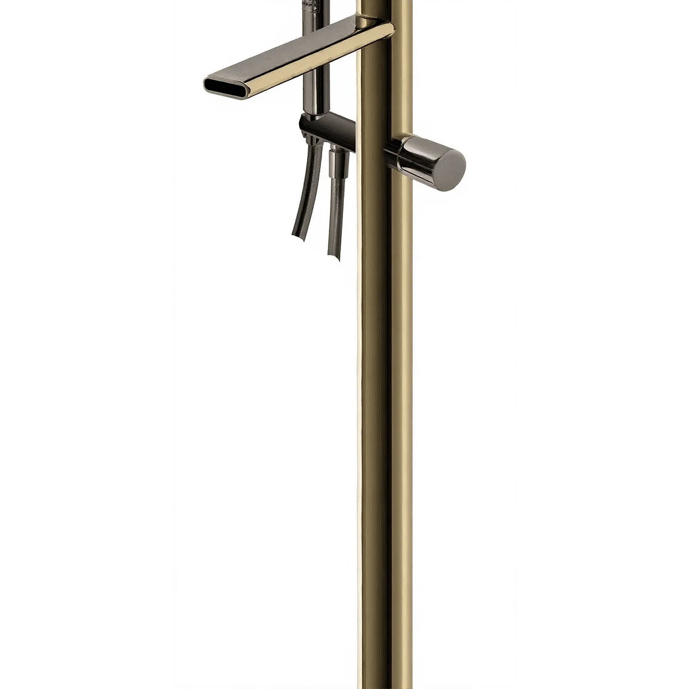 Mitigeur bain douche sur colonne au sol - Treemme Nanotech - RWIT 5403 CC 50 - Noir chromé brossé (CZ)