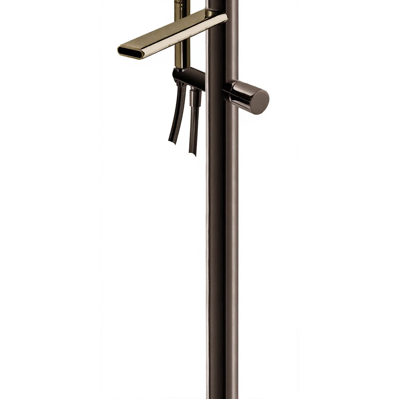 Mitigeur bain douche sur colonne au sol - Treemme Nanotech - RWIT 5403 CC 50 - Noir chromé poli (HH)