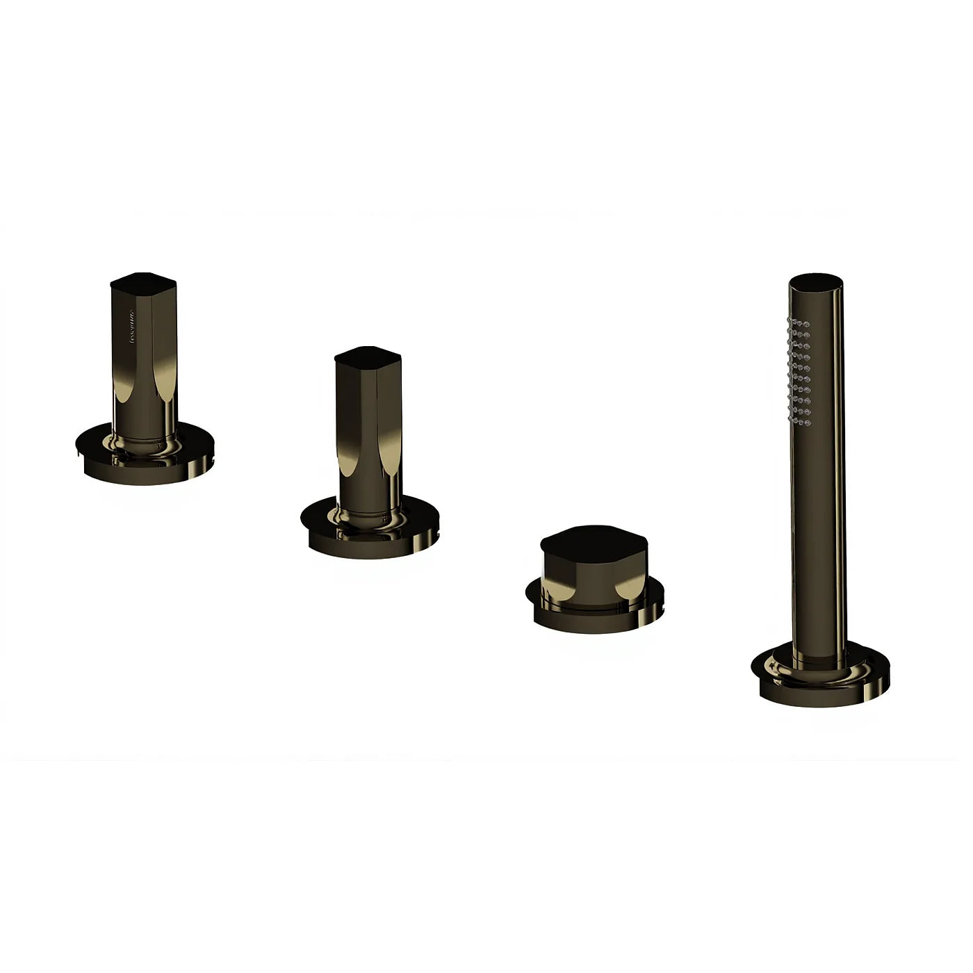 Mitigeur bain/douche sur gorge sans bec - Treemme Appia - IT 3C70 CC AO ZZ - Noir chromé poli (HH)