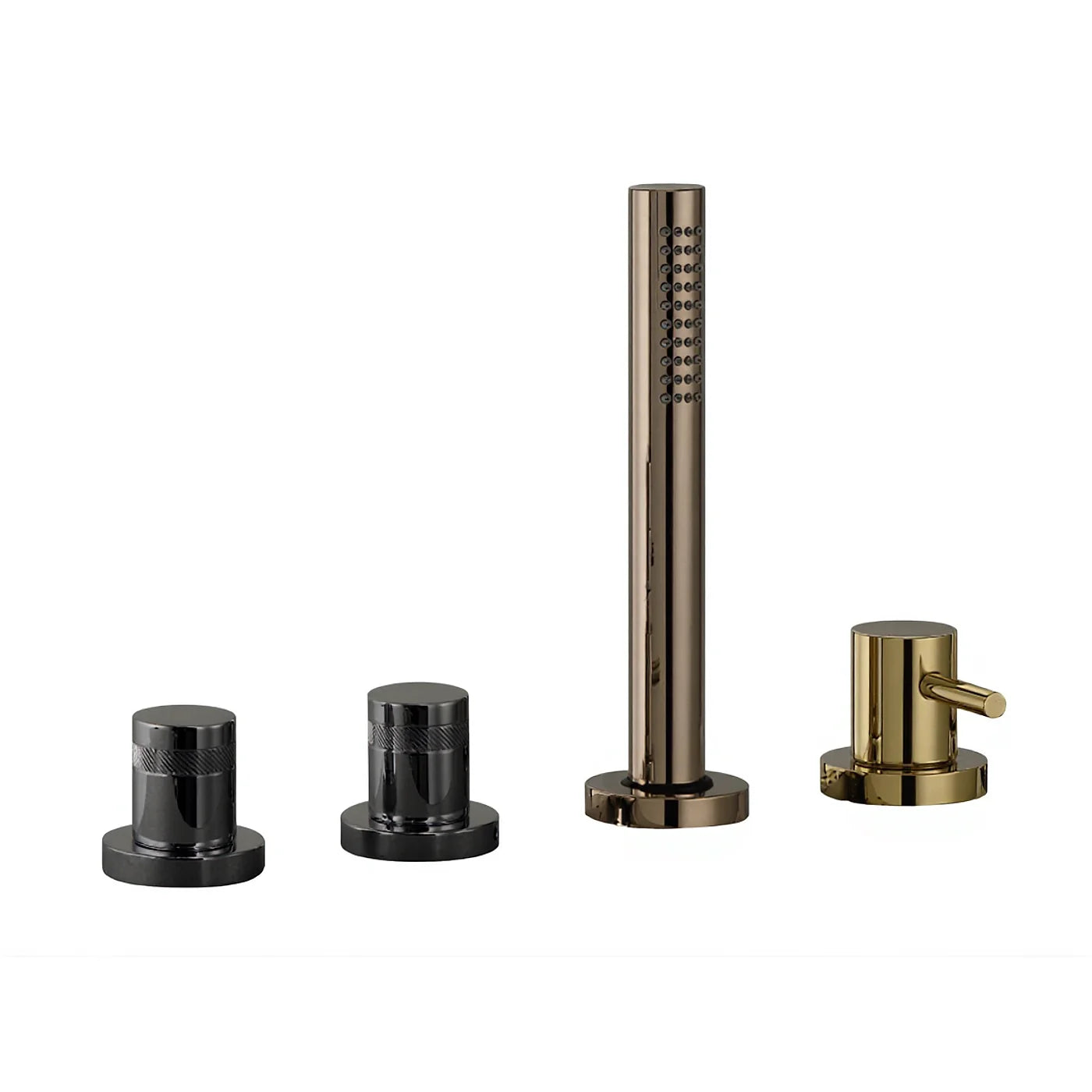 Mitigeur bain/douche sur gorge sans bec - Treemme X-change - IT 7270 CC XR ZZ - Noir chromé brossé (CZ)