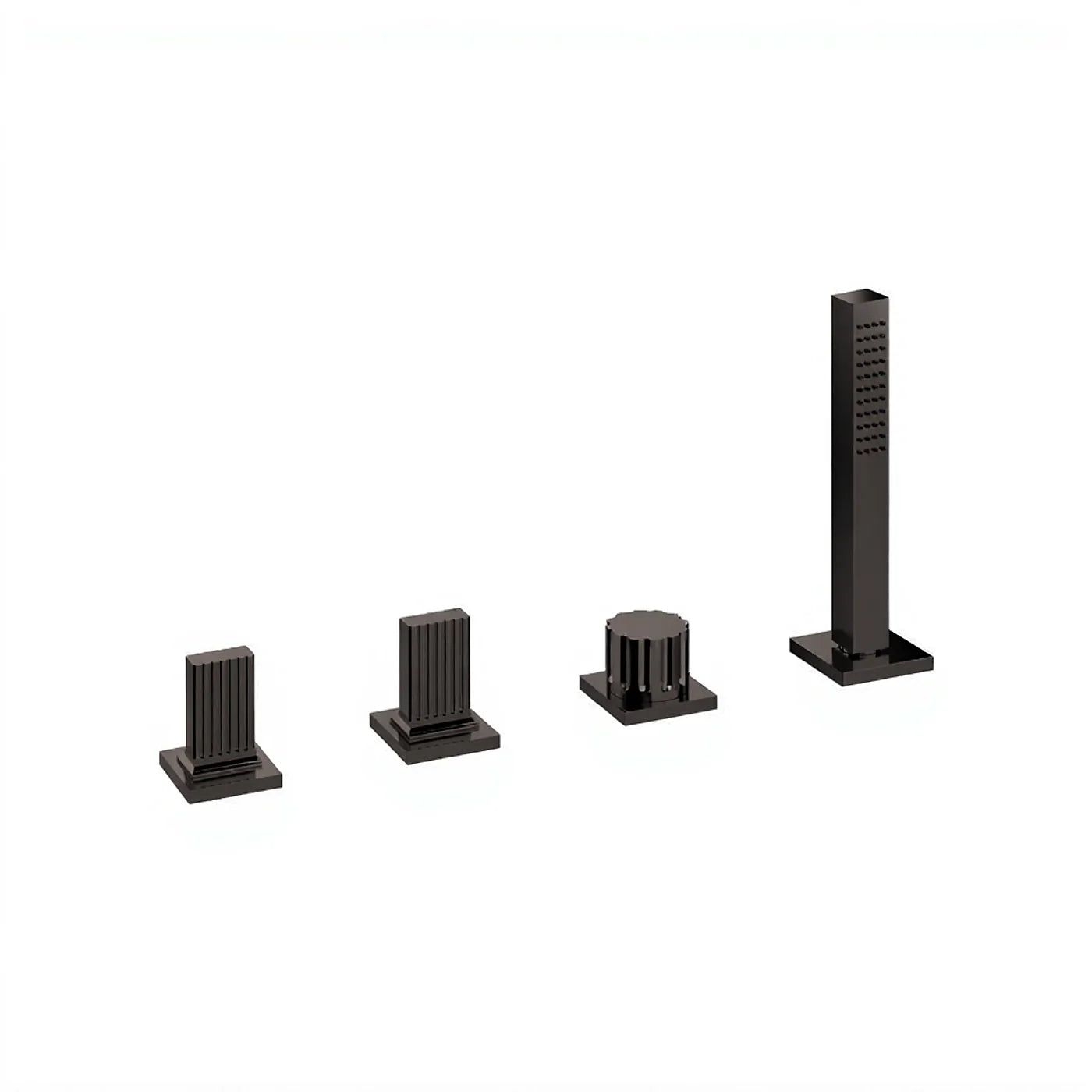 Mitigeur bain/douche sur gorge sans bec - Treemme Kea - IT 7A70 CC KO ZZ - Noir chromé poli (HH)