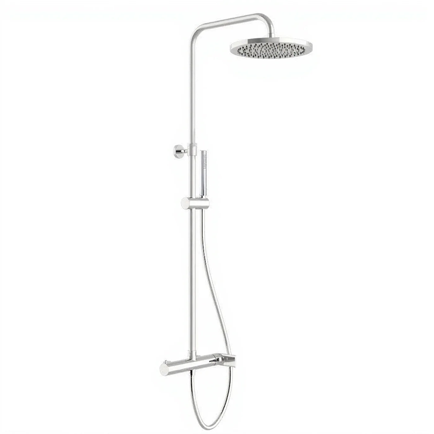 Mitigeur douche mural, douchette et tête de douche anticalcaire - Treemme Bamboo - IT 5060 CC BM ZZ - Blanc opaque (BB)