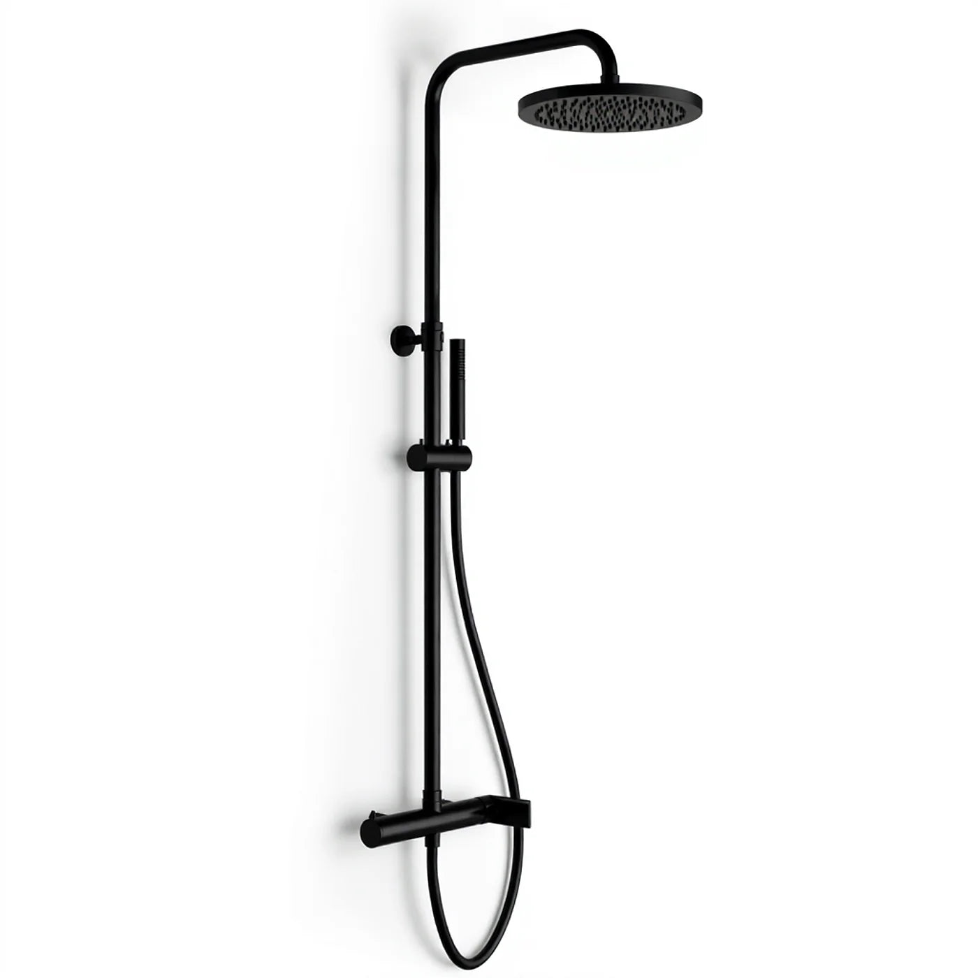 Mitigeur douche mural, douchette et tête de douche anticalcaire - Treemme Bamboo - IT 5060 CC BM ZZ - Noir opaque (NN)