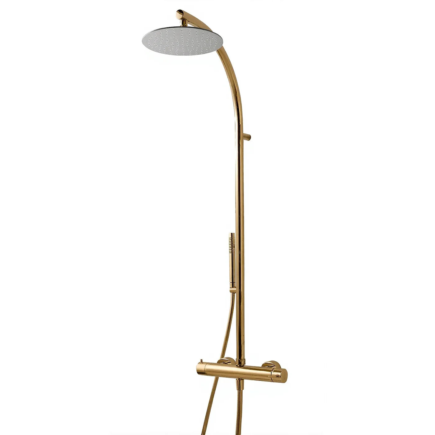 Mitigeur douche mural, douchette et tête de douche anticalcaire - Treemme Shower and Thermostatic - RWIT 6500 CC 25 - Blanc opaque (BB)