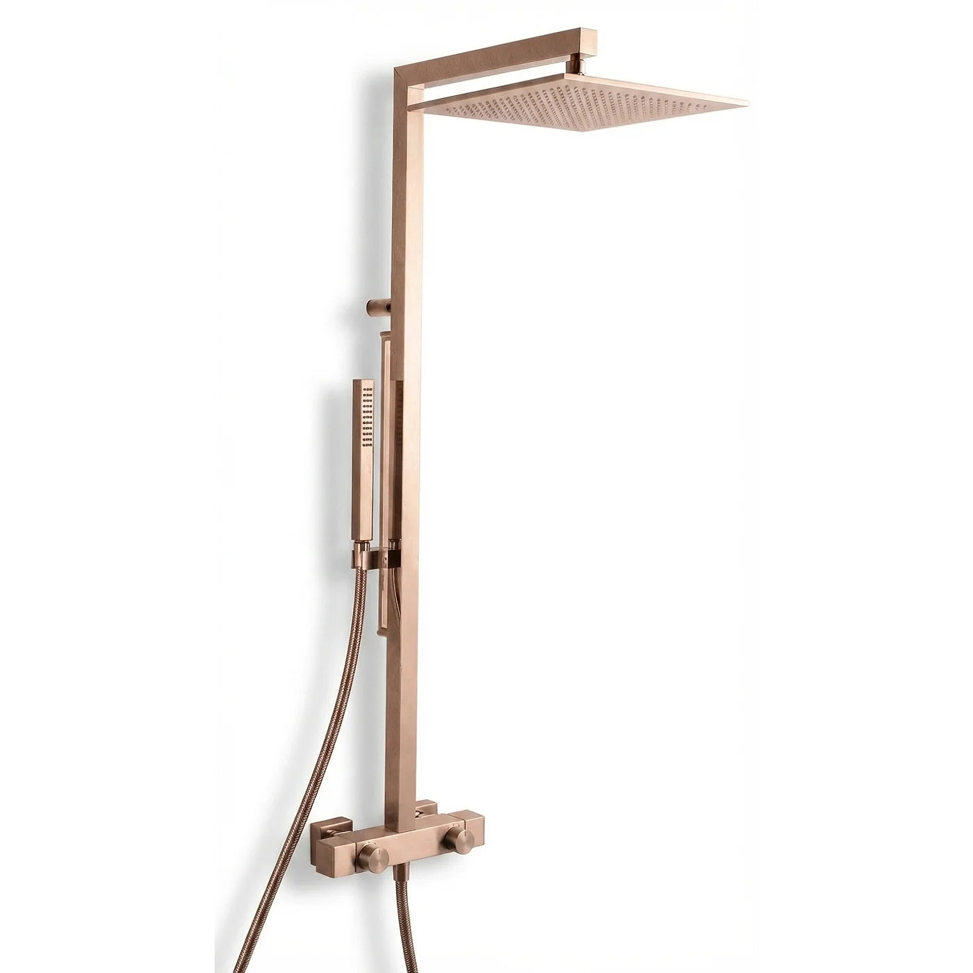 Mitigeur thermostatique mural, douchette, tête de douche anticalcaire et barre coulissante - Treemme Shower and Thermostatic - IT 6525 CC XM 30 - Or rose brossé (SZ)