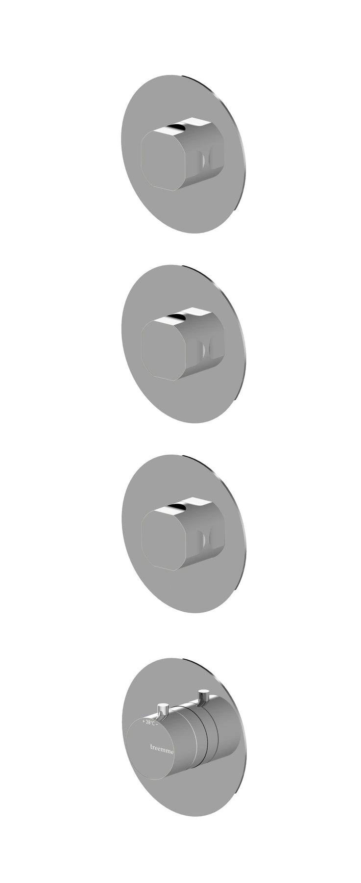 RWIT 3C75 CC AO Thermostatique douche Chrome - Treemme