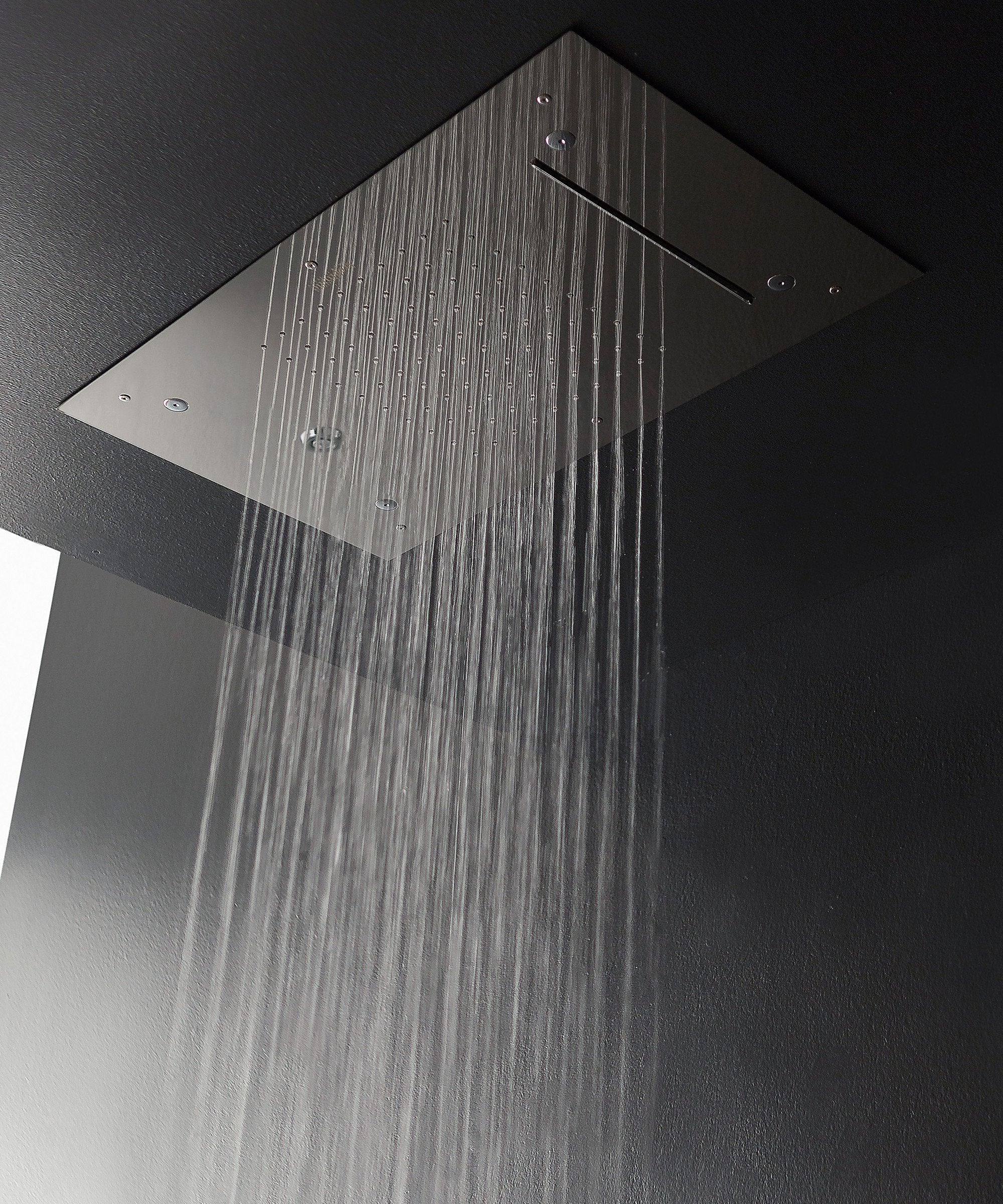 Tête de douche plafond Treemme Showers Inox avec jets d’eau