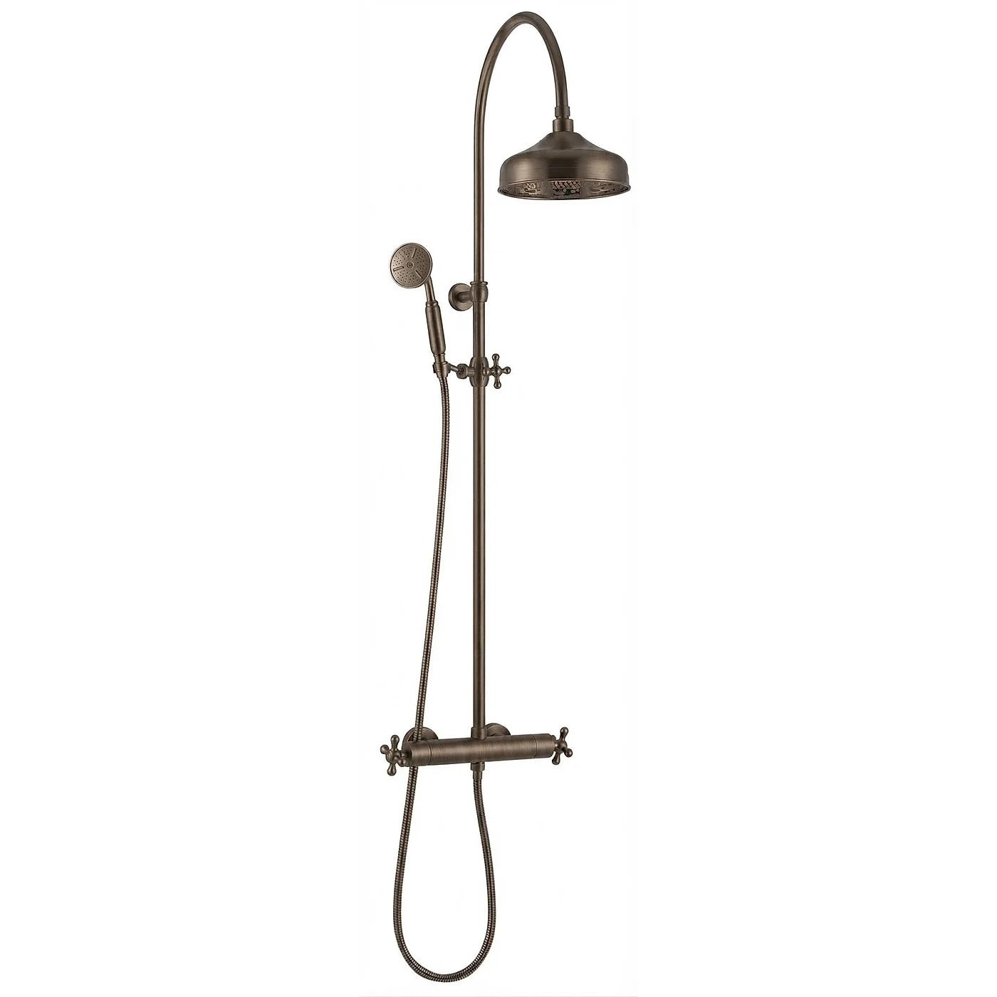 Thermostatique mural, douchette et tête de douche anticalcaire - Treemme Romantica - IT 3695 CC PV ZZ - Bronze brossé (US)