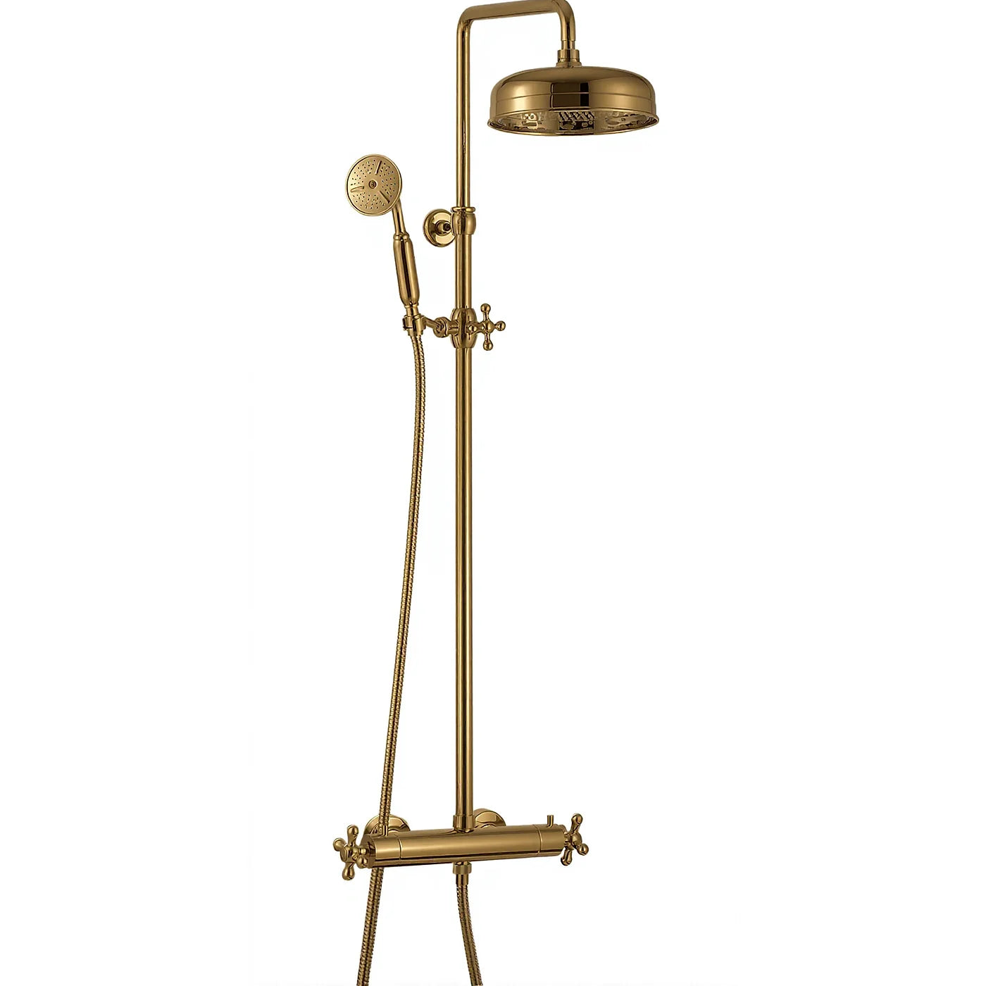 Thermostatique mural, douchette et tête de douche anticalcaire - Treemme Romantica - IT 3695 CC PV ZZ - Bronze brossé (US)